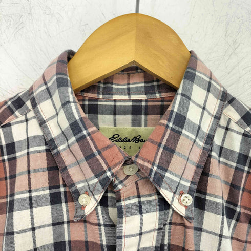 エディーバウアー Eddie Bauer 白タグ 香港製 チェック B.D S/S シャツ メンズ JPN:S