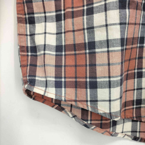エディーバウアー Eddie Bauer 白タグ 香港製 チェック B.D S/S シャツ メンズ JPN:S