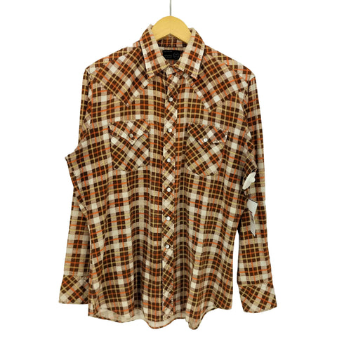 ジェイシーペニー J.C.PENNEY 70s~80s チェック コットン ウエスタンシャツ メンズ 16-35