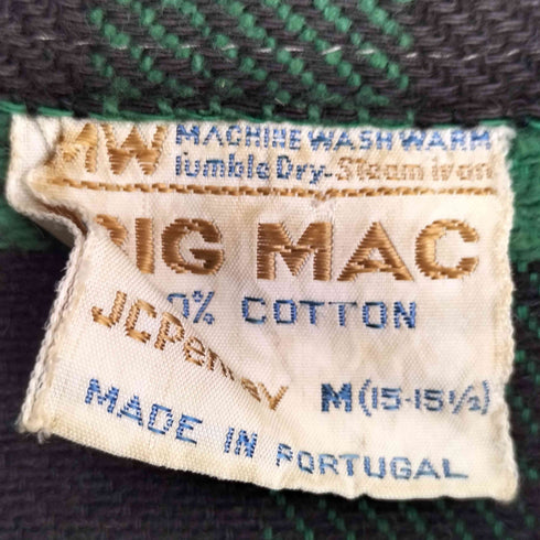 ビッグマック BIG MAC 70s ブロックチェック コットン ヘビーネルシャツ メンズ import:M