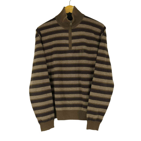 ヒューゴボス HUGO BOSS ボーダーハーフジップニット メンズ import:S