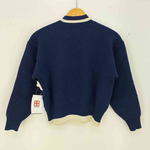 レオナールスポーツ LEONARD SPORT LF花柄刺繍 ウール混 モックネック ニットプルオーバー レディース JPN:M