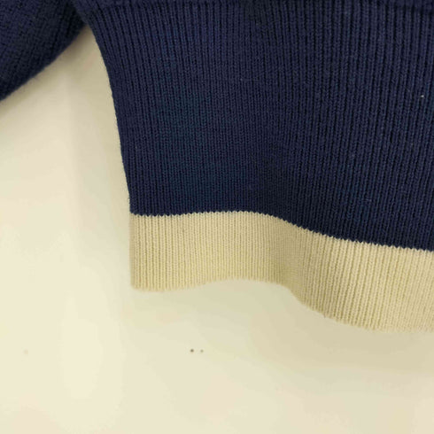 レオナールスポーツ LEONARD SPORT LF花柄刺繍 ウール混 モックネック ニットプルオーバー レディース JPN:M