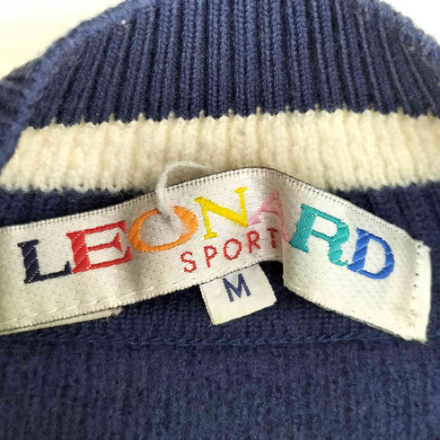 レオナールスポーツ LEONARD SPORT LF花柄刺繍 ウール混 モックネック ニットプルオーバー レディース JPN:M