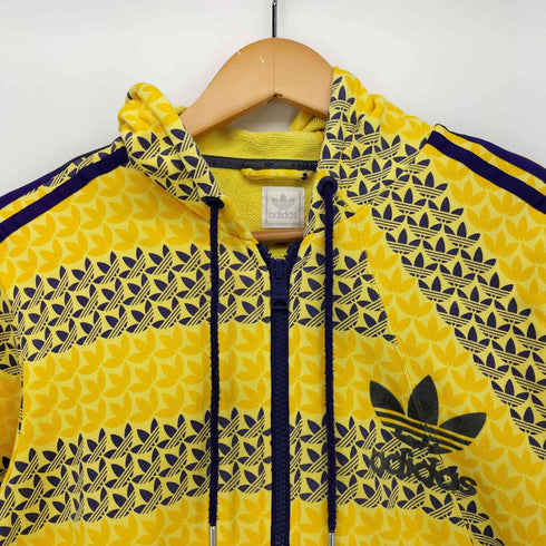 アディダス adidas 00S トレフォイル 総柄 スリーストライプ ジップアップ パーカー メンズ import:S