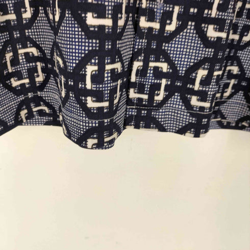 ジバンシィ GIVENCHY 70-80S 顔タグ デカ襟 総柄 L/S シャツ レディース 10