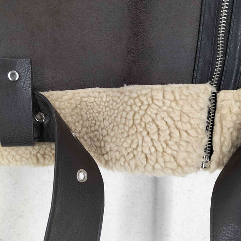ザラ ZARA フェイクレザームートンB-3 レディース import:L