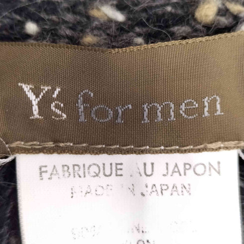 ワイズフォーメン Ys for men 茶タグ ネップ 編込 マーブルニットカーディガン メンズ