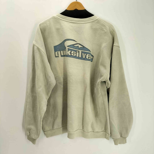クイックシルバー Quiksilver 90S USA製 ロゴ 両面 プリント スウェット 裏起毛 メンズ import:M