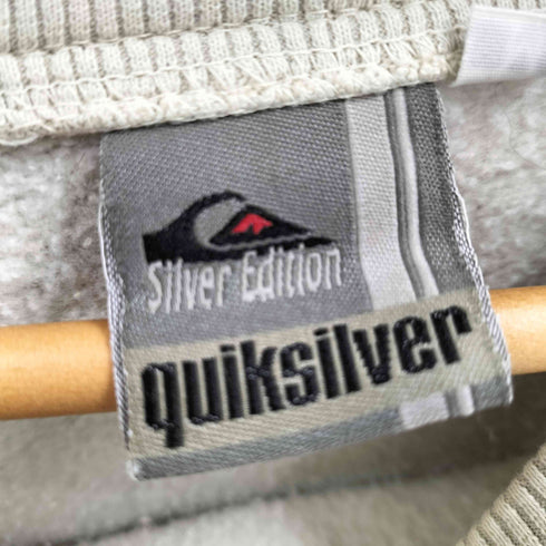 クイックシルバー Quiksilver 90S USA製 ロゴ 両面 プリント スウェット 裏起毛 メンズ import:M