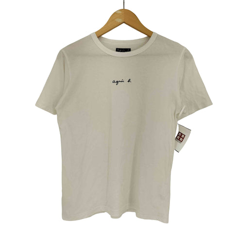 アニエスベー agnes b. コットン フロントロゴプリント クルーネックTシャツ レディース import:S
