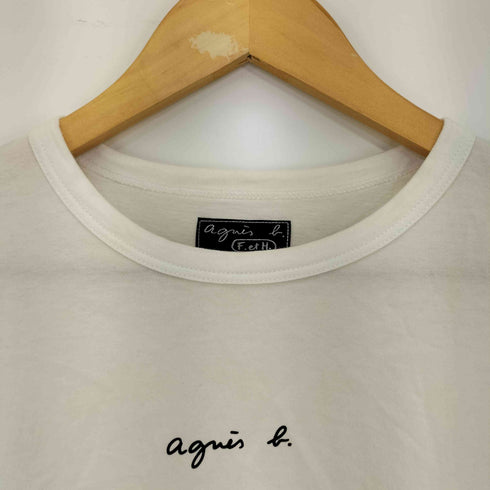 アニエスベー agnes b. コットン フロントロゴプリント クルーネックTシャツ レディース import:S