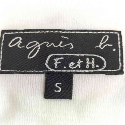 アニエスベー agnes b. コットン フロントロゴプリント クルーネックTシャツ レディース import:S