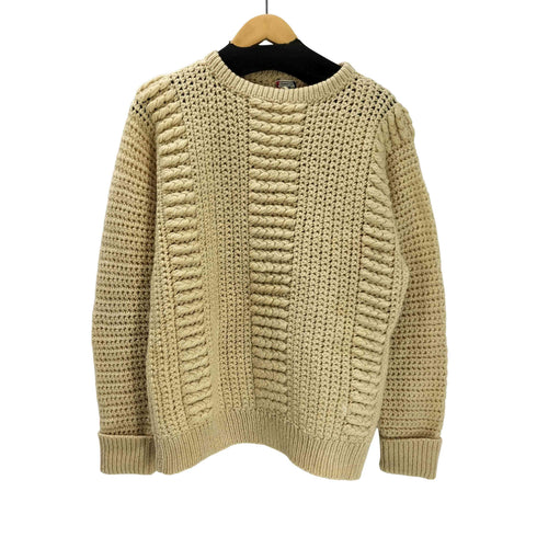 Smith 英国製 LEAH DE-SIR ケーブル かぎ編み クロシェ ハンド ウール フィッシャーマン アラン ニット セーター メンズ import:L