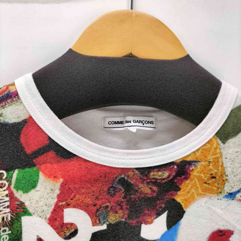 コムデギャルソン COMME des GARCONS AD2016 16SS プリント加工 CDG PLAY ロゴ マルチ 総柄 Tシャツ メンズ JPN:L