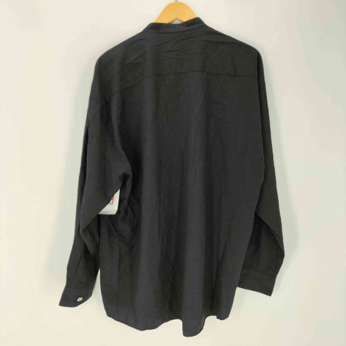 BRIAN BROTHERS SINGLE NEEDLE TAILORINS 65/35 レーヨン ポリ コイン ボタン 刺繍 バンドカラー L/S シャツ メンズ import:XL