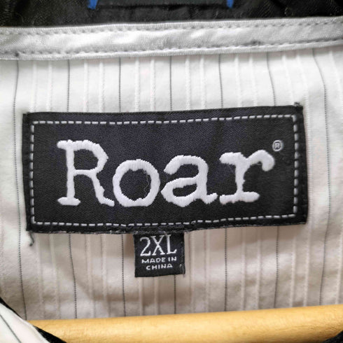 ロアー roar Enough Excuses GET IT DONE SIGNATURE 刺繍 ストレッチ L/S ストライプ シャツ ビッグサイズ メンズ 2XL