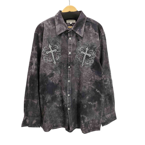 Eighty Eight 十字架 クロス プリント タイダイ 総柄 L/S シャツ ビッグサイズ Y2K メンズ import:XXL