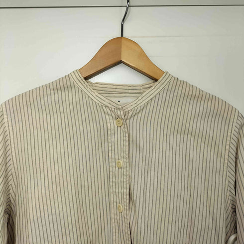 エムエイチエル MHL. ストライプ柄 L/S バンドカラー シャツ レディース JPN:1