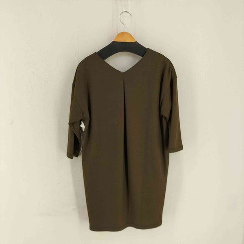 ビューティーアンドユースユナイテッドアローズ BEAUTY & YOUTH UNITED ARROWS フェイクスウェードコンビ Vネックワンピース レディース
