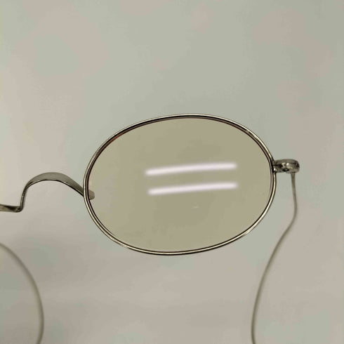 American Optical 1910s-1920s SILVER METAL SADDLE BRIDGE CLASSIC OVAL ROUND メンズ