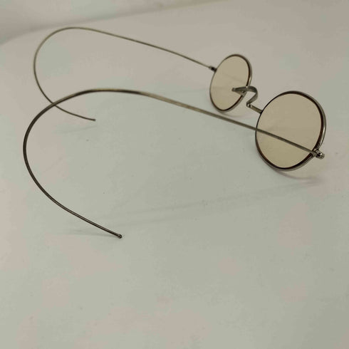 American Optical 1910s-1920s SILVER METAL SADDLE BRIDGE CLASSIC OVAL ROUND メンズ