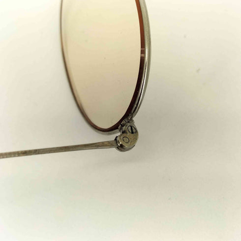 American Optical 1910s-1920s SILVER METAL SADDLE BRIDGE CLASSIC OVAL ROUND メンズ