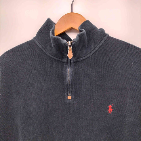 ポロバイラルフローレン Polo by RALPH LAUREN 90s ポニー刺繍 ハーフジップ コットンニット プルオーバー メンズ import:XXL