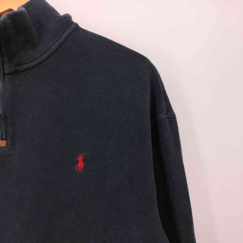 ポロバイラルフローレン Polo by RALPH LAUREN 90s ポニー刺繍 ハーフジップ コットンニット プルオーバー メンズ import:XXL
