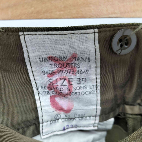 ブリティッシュアーミー BRITISH ARMY EDGARD&SONS LTD社製 UNIFORM TROUSERS メンズ 39
