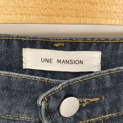 ユヌマンション UNE MANSION ウォッシュ加工 バギーデニムパンツ レディース L