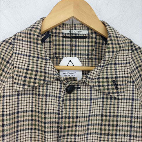palto italia bartolomeo ベルテッド グレンプレイドコート メンズ EUR:46