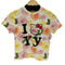 OPEN YY キャラクタープリント花柄S/SクロップドTシャツ レディース JPN:3