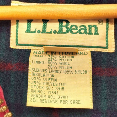 エルエルビーン L.L.Bean 70-80s 裏地 ウール チェック フーデッド ハンティングジャケット メンズ import:M