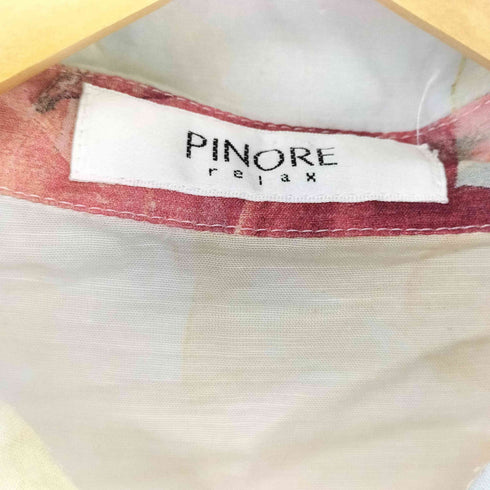 ピノーレ PINORE 五分丈 絵具モチーフボタンシャツ レディース