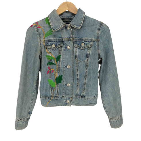 ギャップ Gap OLD 00S~ 両面刺繍デニムトラッカージャケット Y2K レディース XXS