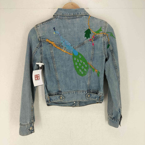 ギャップ Gap OLD 00S~ 両面刺繍デニムトラッカージャケット Y2K レディース XXS