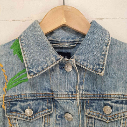 ギャップ Gap OLD 00S~ 両面刺繍デニムトラッカージャケット Y2K レディース XXS