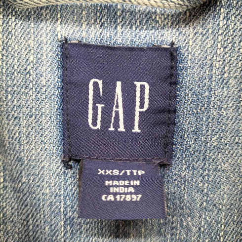 ギャップ Gap OLD 00S~ 両面刺繍デニムトラッカージャケット Y2K レディース XXS