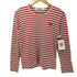 プレイコムデギャルソン PLAY COMME des GARCONS ワンポイントボーダーL/S Tシャツ レディース JPN:M
