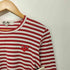 プレイコムデギャルソン PLAY COMME des GARCONS ワンポイントボーダーL/S Tシャツ レディース JPN:M