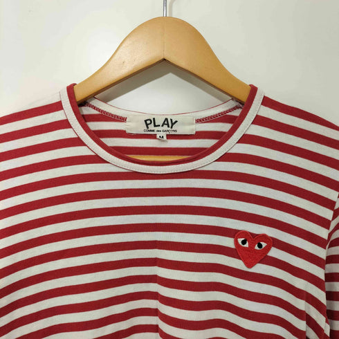プレイコムデギャルソン PLAY COMME des GARCONS ワンポイントボーダーL/S Tシャツ レディース JPN:M