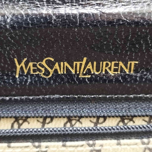 イヴサンローラン Yves Saint Laurent イントレチャート 型押しレザーショルダーバッグ vintage レディース