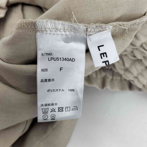 レプシム LEPSIM リネンライク ドライシリーズ ギャザーワイド ストレートパンツ レディース F