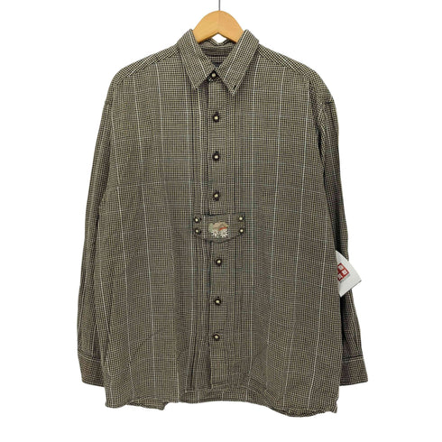 NATIONAL OUTFITTERS チェック柄 チロリアンシャツ メンズ import:L