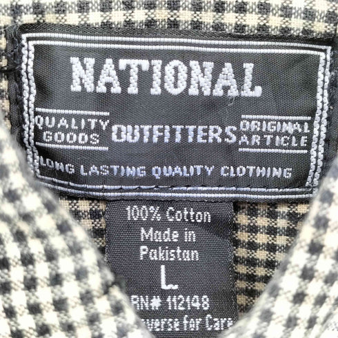 NATIONAL OUTFITTERS チェック柄 チロリアンシャツ メンズ import:L