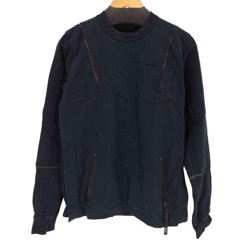 サカイ Sacai REBUILD ZIP POCKET COTTON L/S T-SHIRT メンズ JPN:1