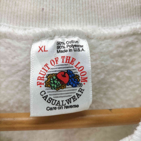フルーツオブザルーム FRUIT OF THE LOOM 90-00S USA製 ブランク プルオーバー スウェット ラグラン コットンポリ メンズ import:XL
