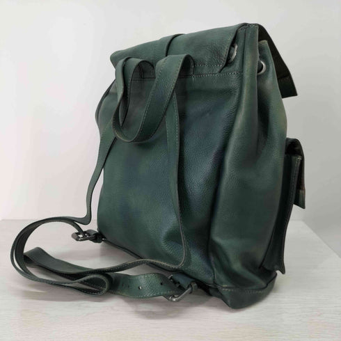 ヴィンテージ加工 マルチポケット レザーバックパック メンズ ONE SIZE