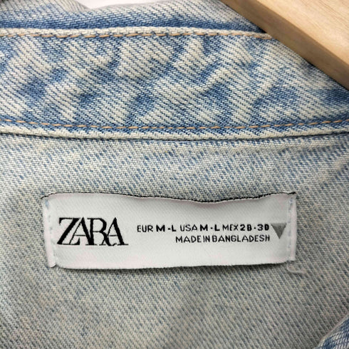 ザラ ZARA オーバーサイズロング丈デニムジャケット レディース import:M